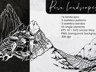 Peru landscapes graphic