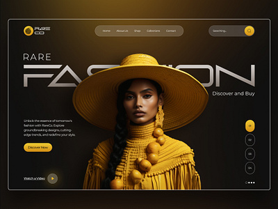 Future of Fashion - Landing Page Design design designerfashion fashion fashionforward figma graphic design landing page landingpage midjourney mordern design photoshop shopnow styleinspo uiux web design yellow