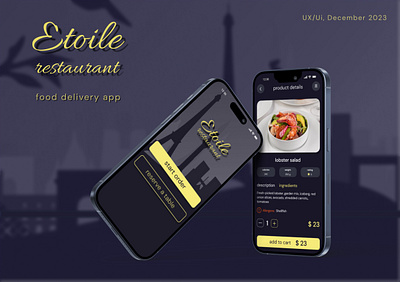 Food delivery mobile app allergy app black dark mode delivery delivery app food food app food delivery french cousin graphic design menu minimal mobile app restaurant shop ui ux vegetarian yellow