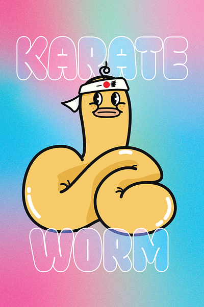 Karate Wommu adobe illustrator art of happiness design graphic design house of maru illustration japanese karate whimsical worm