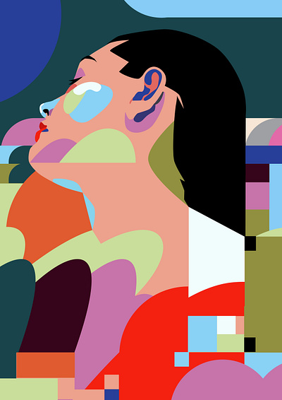 Colorful portraits abstract abstract portrait composition editorial editorial illustration illustration laconic lines minimal portrait portrait illustration poster woman illustration woman portrait