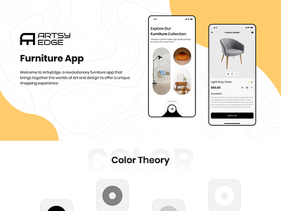 ArtsyEdge - Furniture App Design app design app ui artsy artsyedge color creative figma furniture furnitureapp hupp hupptechnology mobile app socialmedia ui uiux
