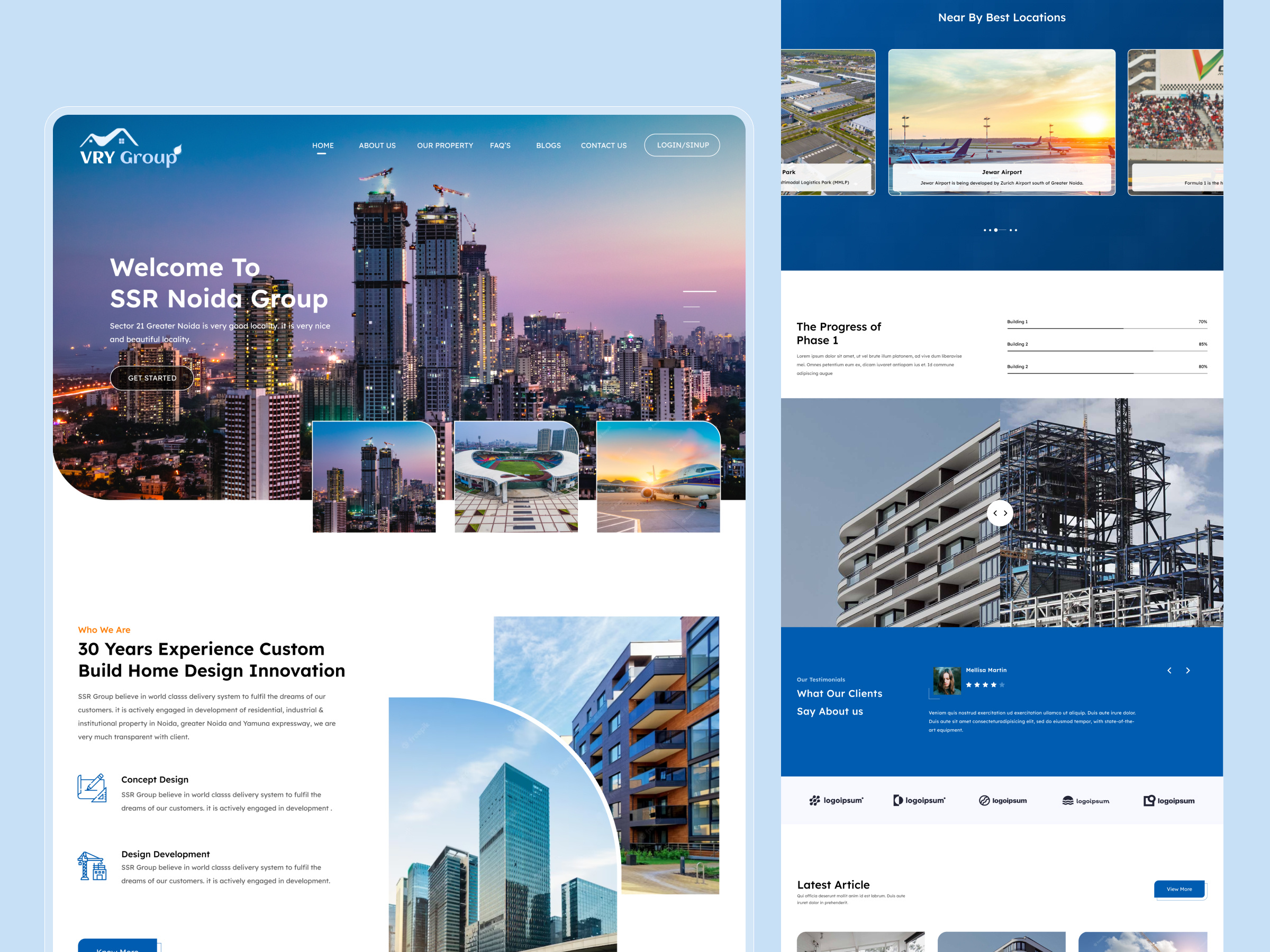 Real Estate Developer Website Interface Design interaction design interface design landing landing page landing page ui layout design minimalist design neat and clean design property website design real estate design real estate developer real estate website uiux design user centered design user interface design ux design web design website design website ui website ui design