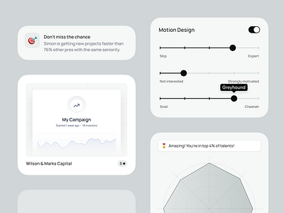 AI Talents Mobile App UI Snippets 🎛️ banner chart data visualization form gallery mobile app mobile ui modal notification portfolio saas slider snippets startup tooltip