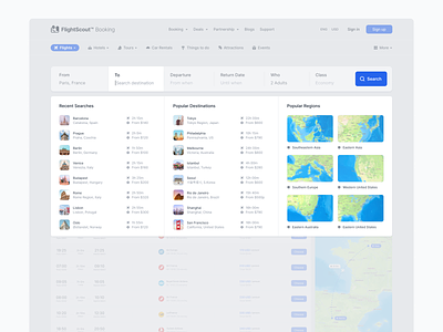 FlightScout™ - Flight Search Panels airbnb app booking flight graphic design product design search search bar search engine ui ui design ux ux design web design website