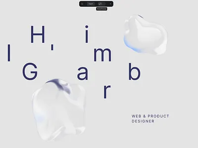 Portfolio 3D hero animation with hover 3d 3d art 3d artist animation branding clean desgin graphic design interaction logo motion graphics spline ui webdesign