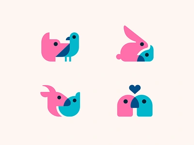 Animal Fusion - Logo Exploration animal blend animal combo animal logo bird logo blend logo brand branding combination cute animal logo cute logo dog logo goat logo identity logo merged animals parrot logo pet logo rabbit logo simple logo transparency