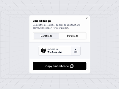 Modal Design For Embed Badge badge modal ui webdesign