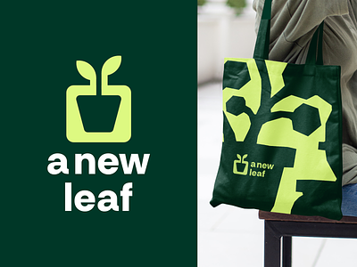A New Leaf branding flat floral green illustration logo nature pattern plants pot