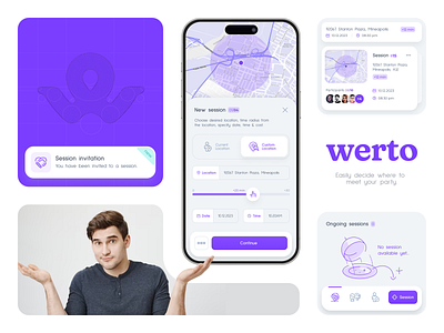 Werto - Where to go? branding graphic design interface ios maps mobile mobile design mobile interface referrals restaurants ui uxui