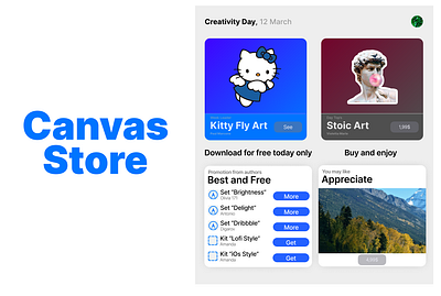 Canvas Store - iCanvas app graphic design ui