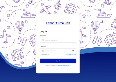Log in page for Lead Tracker CRM logo ui