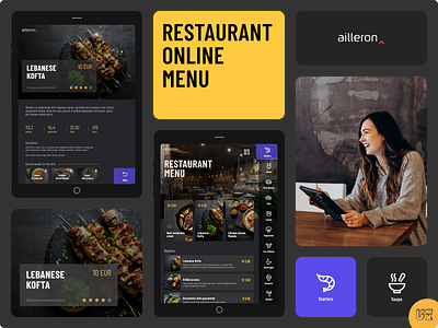 The online menu concept ailleron banking branding design dining food graphic design logo menu restaurant ui ux
