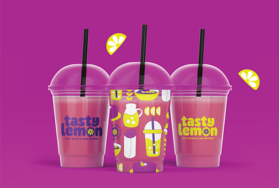 Tasty Lemon brandidentity branding logo purple restaurant