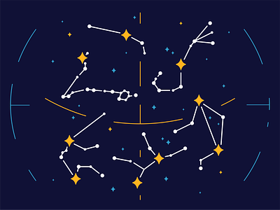 Zodiac Signs astrology branding constellation design graphic design icon icon set illustration logo map natal chart night planets sign sky space stars vector zodiac