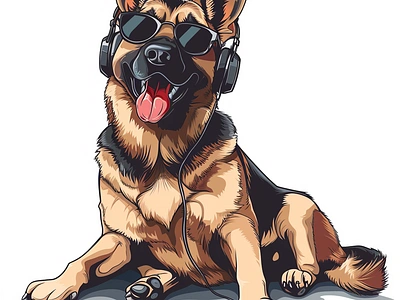 German Shepherd With Sunglass And Headphones Vector ai aiart custom shirt design custom t shirt design design dog dogs germanshepherd graphic design headphones illustration midjourney midjourneyai photoshop t shirt design sunglass typography t shirt design vector vectorart vectorillustration vectors