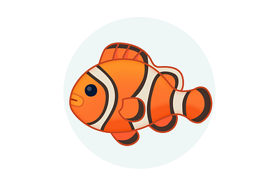 Clownfish 2d assetstore fish game icon illustration layerlab