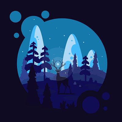 Moonlight night ae ai design gif graphic design illustration motion graphics vector