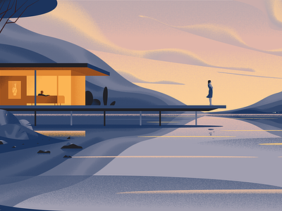 This Place advertising illustration advertizing illustration architecture aspirational living conceptual illustration domestic illustration hero illustration illustration lakeside home landscape layered vector illustration loch luxury home purple illustration rolling hills scotland scottish illustrator sunrise sunset vector illustration