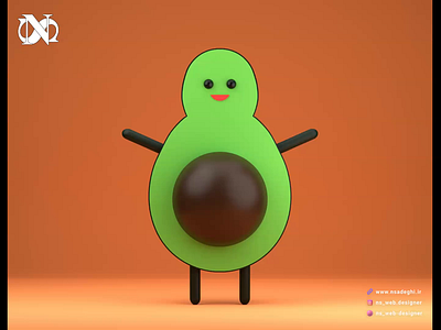 Avocado Character (Motion)🎬 3d 3d character 3d design 3d model animation avocado blender character design graphic design motion motion graphics