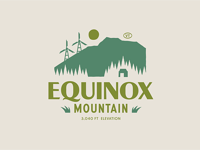 Equinox Mountain badge branding hand drawn hiking logo mountain nature outdoors sustainable t shirt vermont
