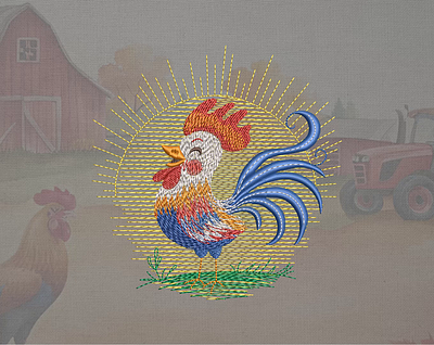 Sun rooster machine embroidery design embroidery embroidery design embroidery digitizer embroidery digitizing embroidery digitizing company
