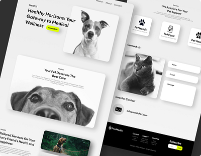 Pro Medic 3d animal animation branding cat design dog graphic design home landing logo motion graphics ui vet web design