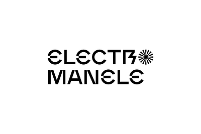 Electro Manele Logo brand brand identity current electronic fusion genre graphic graphic design graphic design studio icon identity letter lightning bolt logo logotype mark music music genre sun icon typography