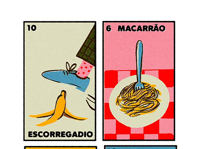 Portuguese Words, Loteria Style design graphic design illustrated cards illustrated words illustration loteria mexican mexican loteria portugal portuguese retro vintage