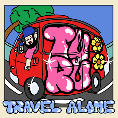 TURU. TRAVEL ALONE. branding cartoon cartoon poster cute cartoon design graffiti graphic design illustration mural poster street art turu turu always