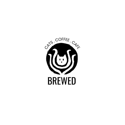 CAT LOGO BREWED black branding cat logo