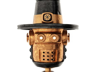 Cyber pilgrim 3d art blender3d cartoon character concept cyber cyborg design future machine medieval pilgrim portrait render retro robot sciense scifi steampunk