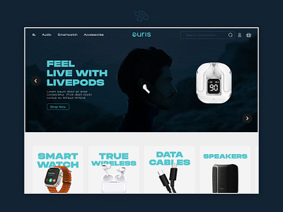 Auris - Ui design airpods ui airpods web design gadget ui gadget ui design gadget web deisgn landing page smartwatch ui smartwatch ui design ui ui design ui ux web design