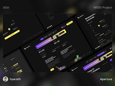 Aperture - AI Powered Intents - WebApp Dark Mode bitcoin blockchain branding btc crypto defi design finance illustration minimal minimalist platform ui web web3 website