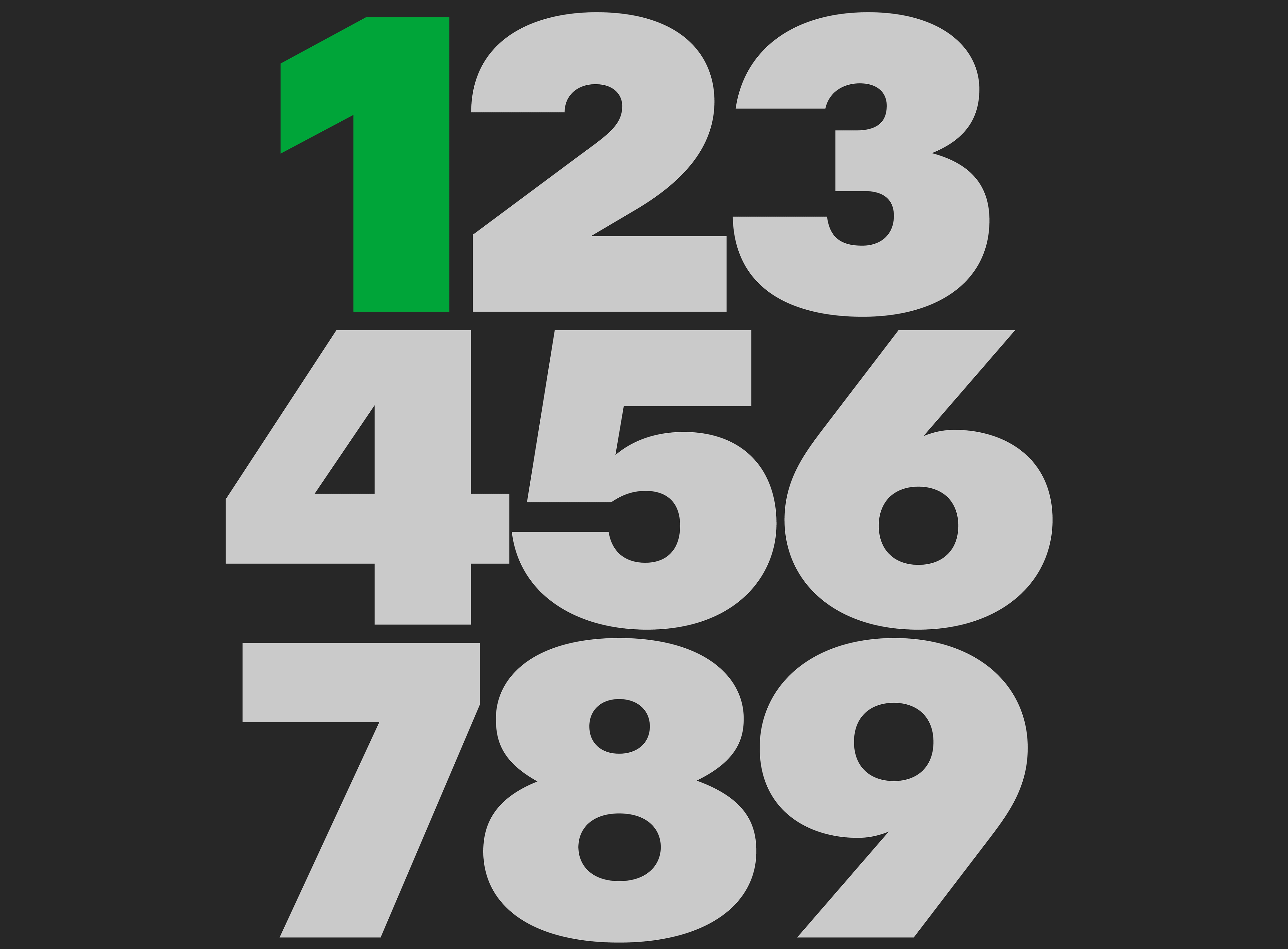 Decagram typeface animation branding design font graphic design green numbers type typography