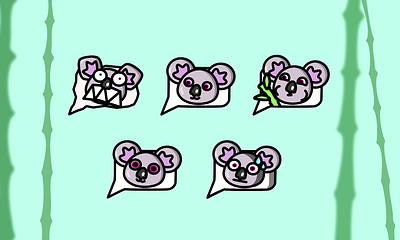 Koala stickers (time work 3 hours) animation graphic design motion graphics