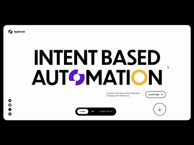 Aperture - AI Powered Intents - Landing Page animation bitcoin blockchain branding btc crypto defi design homepage illustration landingpage minimal minimalist platform ui web web3 website