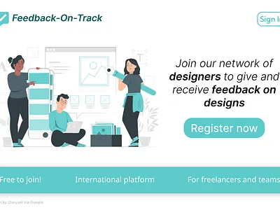 Hypothetical design feedback platform (illust: Storyset/freepik) figma ui ux webdesign