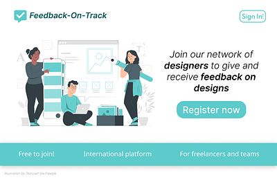 Hypothetical design feedback platform (illust: Storyset/freepik) figma ui ux webdesign