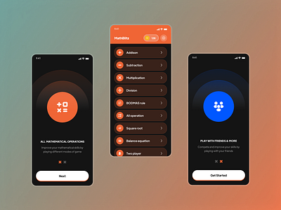 MATHBLITZ GAME APP ONBOARDING android app app app design appui appux branding canada game graphic design illustration ios app logo math game motion graphics typography ui uiux uk ux web design