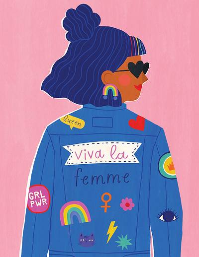 Girl Power branding character design editorial feminine graphic design illustration