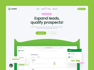 Chatter Landing Page design interface landing product service ui ux web website