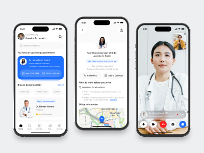 Healthcare Mobile App app appointment camera clean doctor fireart health ios map mobile ui ux video