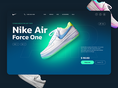 Nike Air Force One | Product card animation design motion graphics nike ui ux