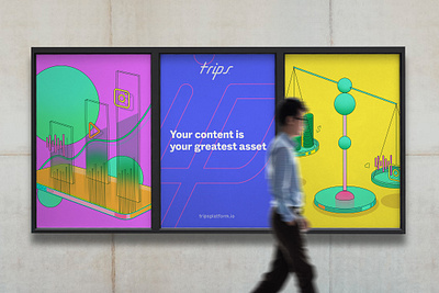 Trips Posters ad advertising app billboard bitcoin branding crypto design finance fintech graphic design illustration logo marketing poster poster design typography ui ux vector