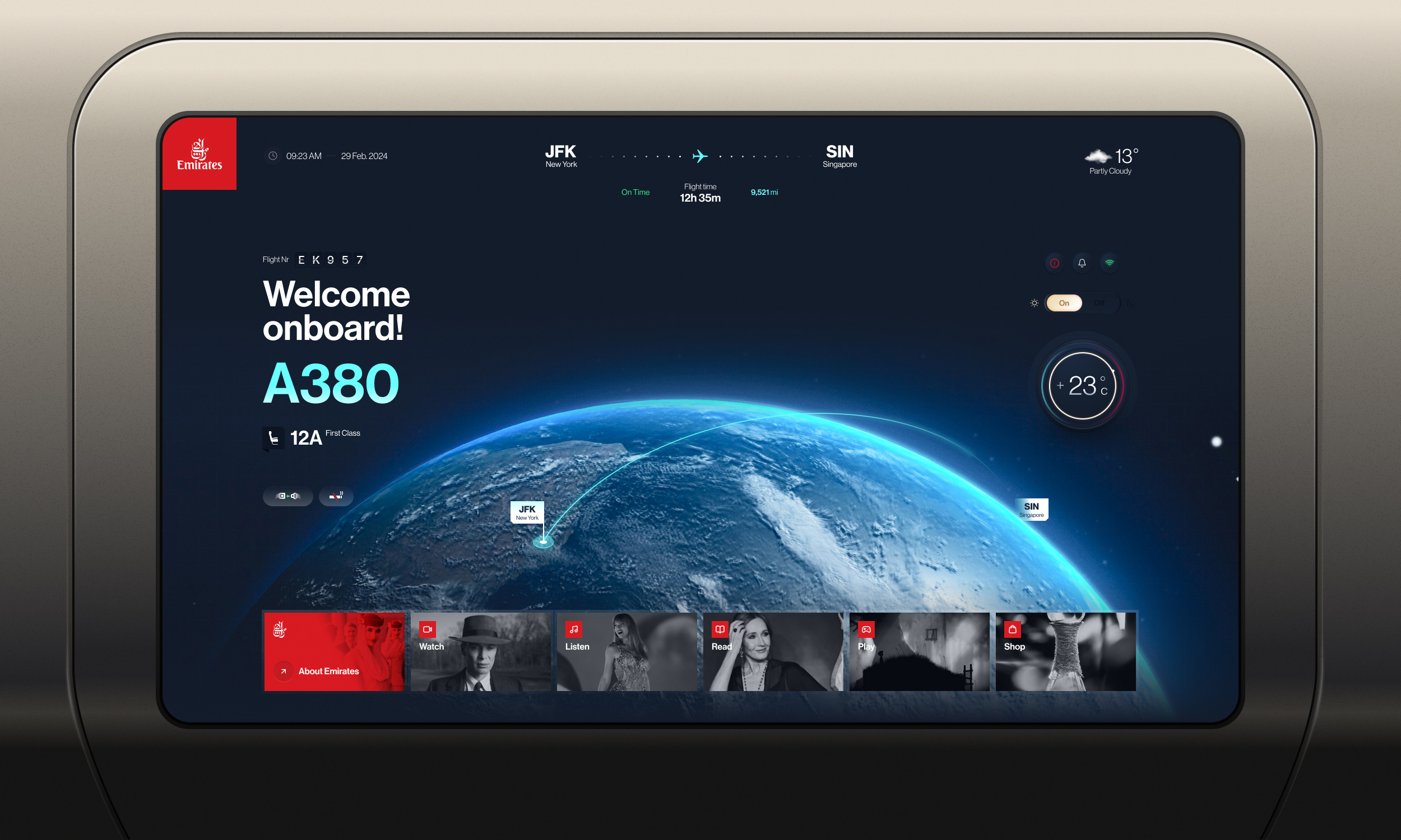 In-Flight - Welcome screen graphic design product typography ui ux