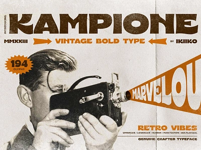 Kampione - Vintage Bold Type bold font classic font classic typeface classy font display font display type kampione vintage bold type magazine font magazine typefaces movie font movie logo movie poster retro retro font retro logo sans font sans serif vintage vintage font vintage logo