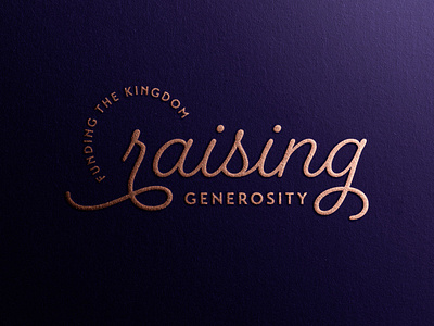 Raising Generosity | Logo Design brand branding christendom christian clean cursive design designer generosity generous graphic design illustration kingdom lettering logo minimal ministry monogram typography vector