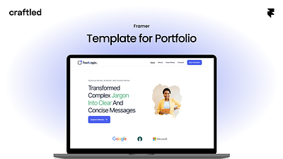 TextLogic — Portfolio Website Template for Framer branding framer portfolio template ui writer