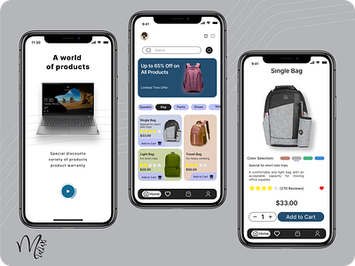 Backpack sales application ui